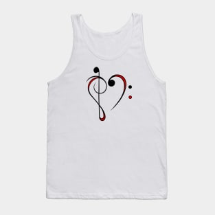 Valentines Day Music Love Heart Tank Top